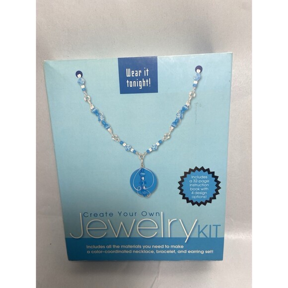 Create Your own Jewerly Kit Blue Clear Project Box Sealed - Picture 2 of 7